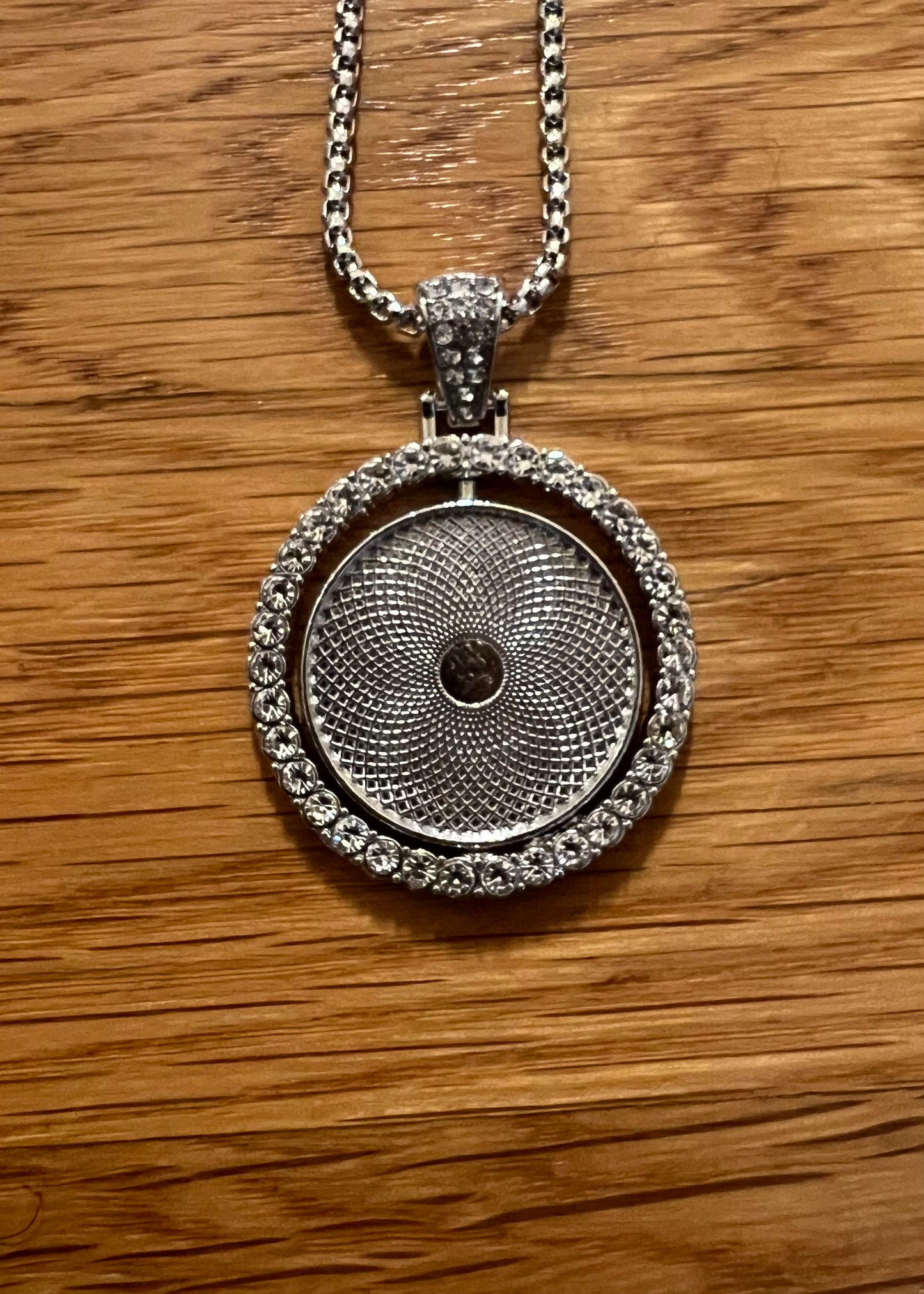 Double Sided Rotating Rhinestone Bezel Tray and Pendant