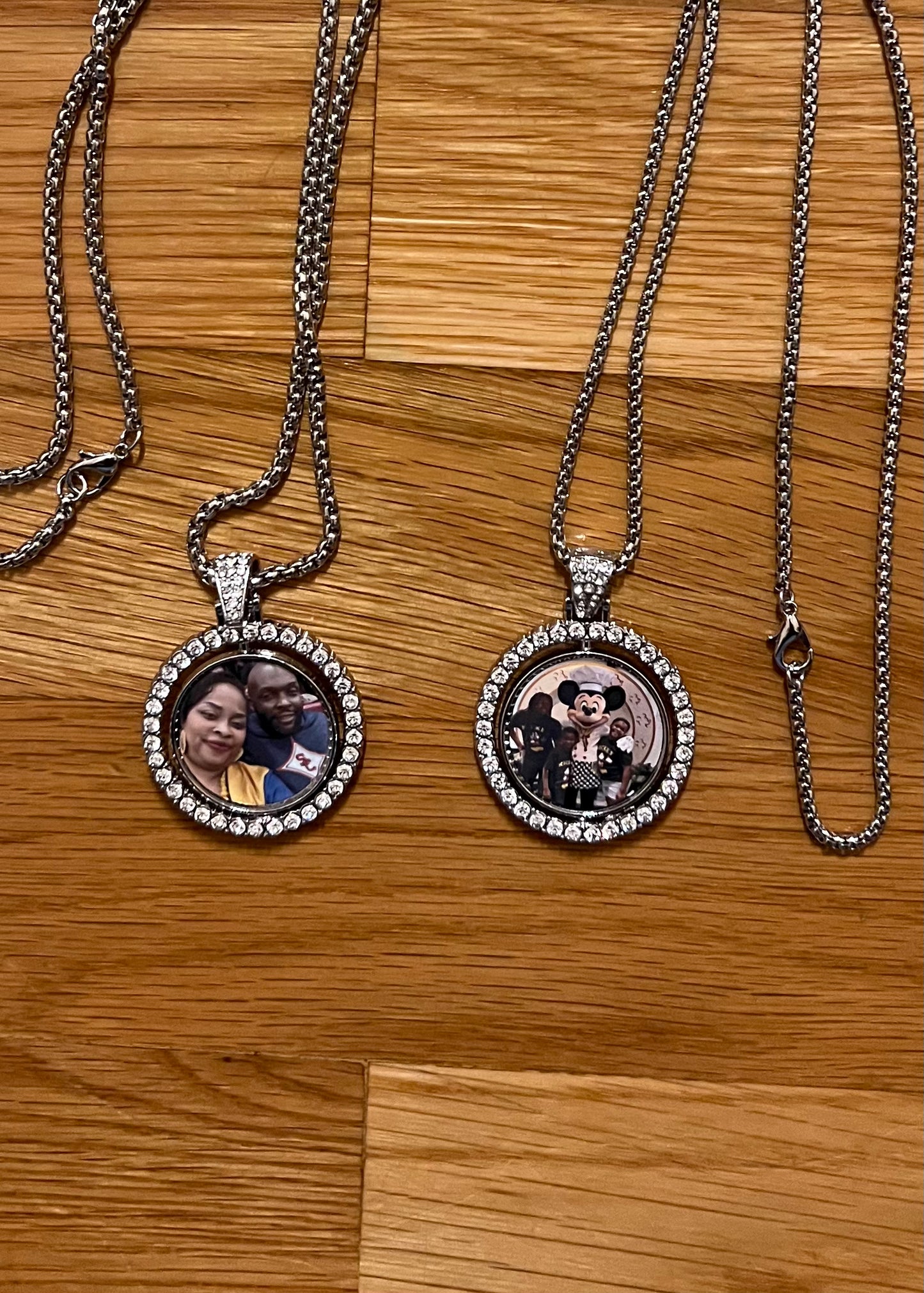 Double Sided Rotating Rhinestone Bezel Tray and Pendant